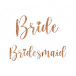 Naklejki na kieliszki ''Bride & Bridesmaid'', różowe złoto (1 op. / 6 szt.)