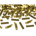 Tuba z konfetti, złoty, 80cm