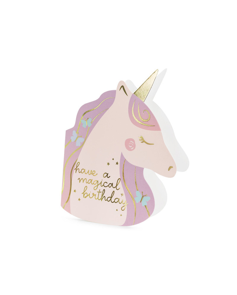 Kartka urodzinowa Jednorożec, mix, 15x18.5cm