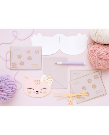 Zaproszenia Kotki, 13 x 10cm, mix (1 op. / 6 szt.)