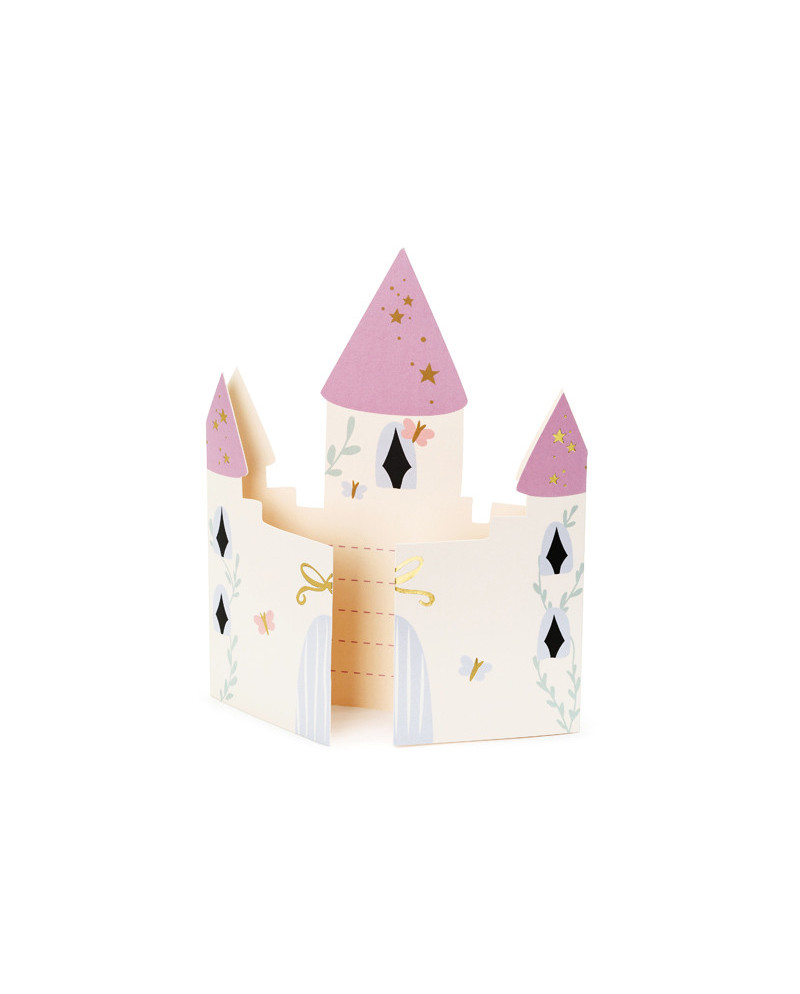 Zaproszenia Zamek, 12.5x15.5 cm, mix (1 op. / 6 szt.)