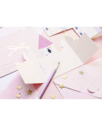 Zaproszenia Zamek, 12.5x15.5 cm, mix (1 op. / 6 szt.)