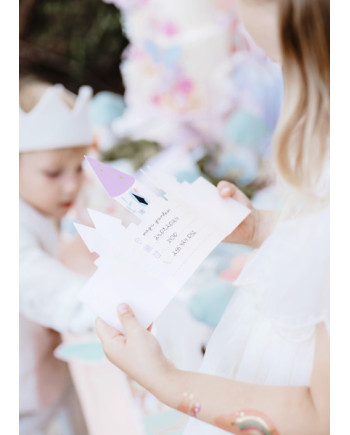 Zaproszenia Zamek, 12.5x15.5 cm, mix (1 op. / 6 szt.)