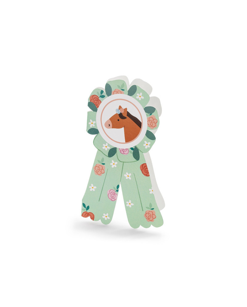 Zaproszenie Konie 16,5 x 19,5 cm, mix (1 op. / 6 szt.)