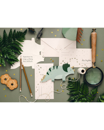 Zaproszenia Triceratops, mix (1 op. / 6 szt.)