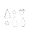 Wykrawacze do ciastek Merry Christmas, srebrny (1 op. / 6 szt.)