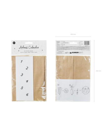 Kalendarz adwentowy Torebki, kraft (1 op. / 24 szt.)