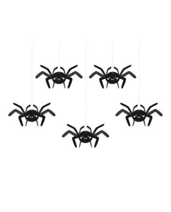 Dekoracja papierowa Pająki, 27x17 cm, czarny (1 op. / 5 szt.)