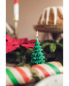 Świeca Choinka, 10 cm, ciemny zielony