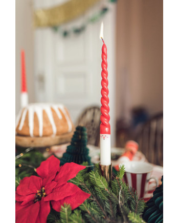 Świece stożkowe Mikołaj, 25 cm, mix (1 op. / 2 szt.)