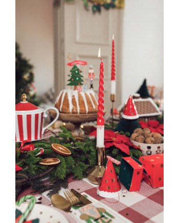 Świece stożkowe Mikołaj, 25 cm, mix (1 op. / 2 szt.)