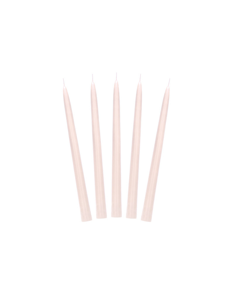 Świeca stożkowa matowa, nude, 24cm (1 op. / 10 szt.)