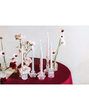 Świeca stożkowa matowa, nude, 24cm (1 op. / 10 szt.)