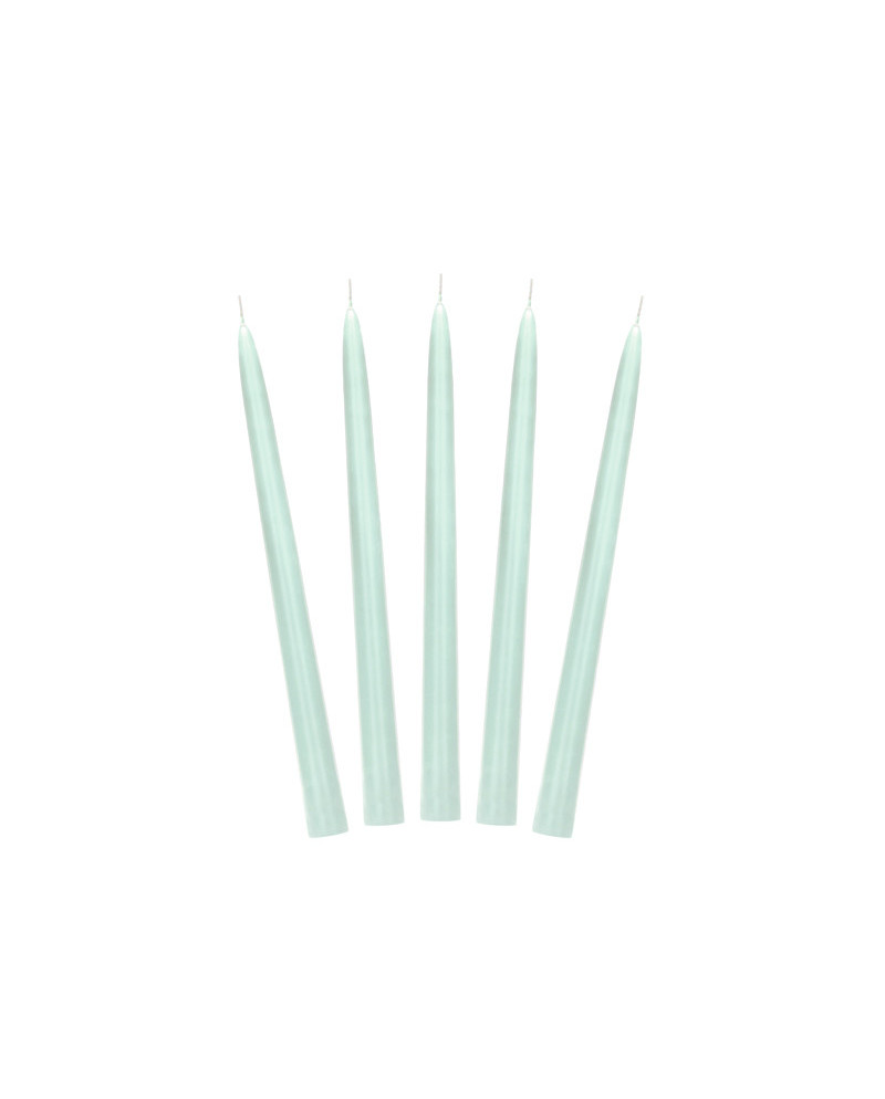 Świeca stożkowa matowa, szałwiowy, 24cm (1 op. / 10 szt.)