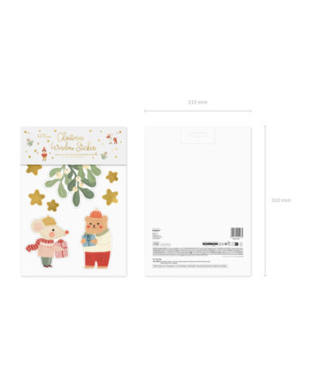 Naklejki na okno Merry Christmas, mix (1 op. / 4 szt.)