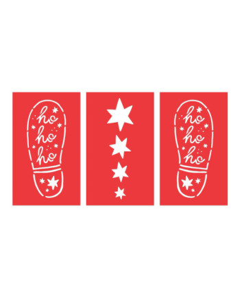 Dekoracja świąteczna - ślady Mikołaja, 16.5x27.5 cm, mix (1 op. / 3 szt.)