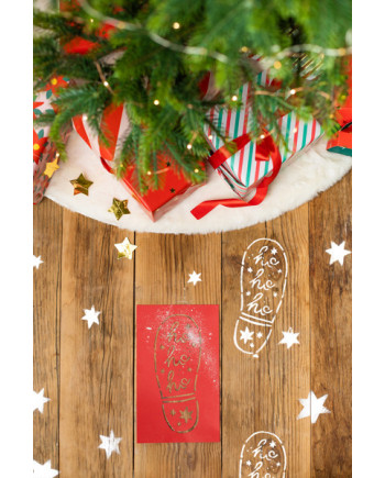 Dekoracja świąteczna - ślady Mikołaja, 16.5x27.5 cm, mix (1 op. / 3 szt.)