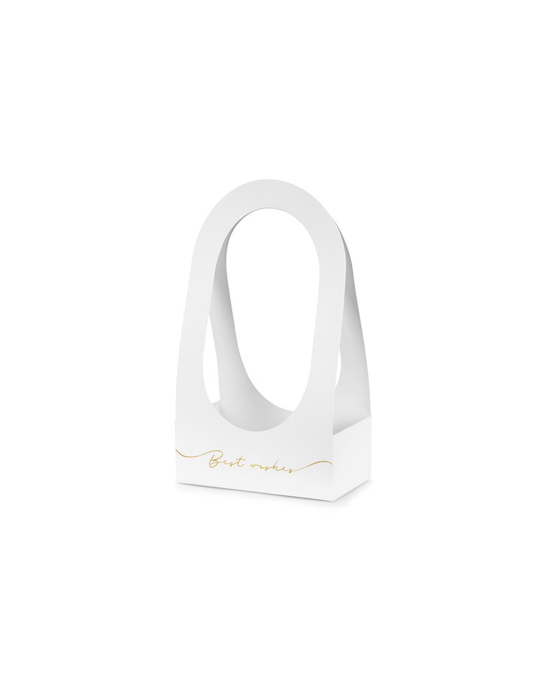 Pudełko na kwiaty flowerbox Best wishes 21,6 x 11,7 x 38,5 cm, biały