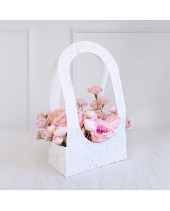 Pudełko na kwiaty flowerbox, 21,6 x 11,7 x 38,5 cm, biały