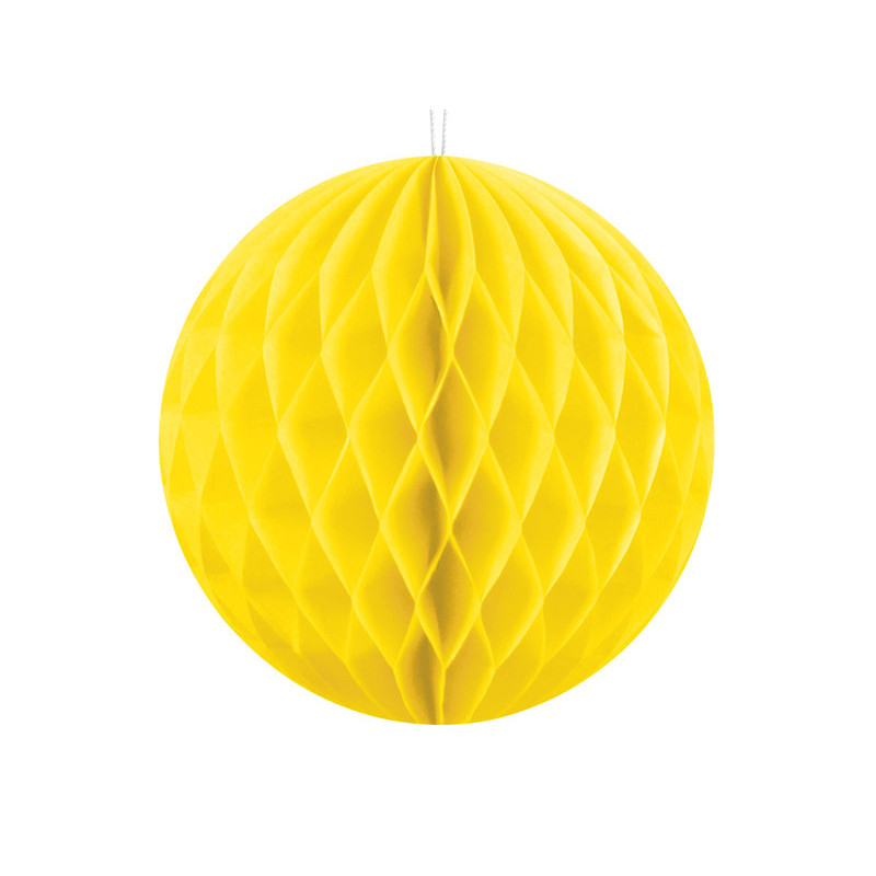 Kula bibułowa, żółty, 10cm