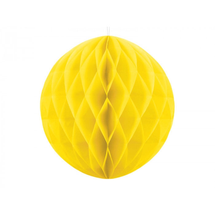 Kula bibułowa, żółty, 20cm