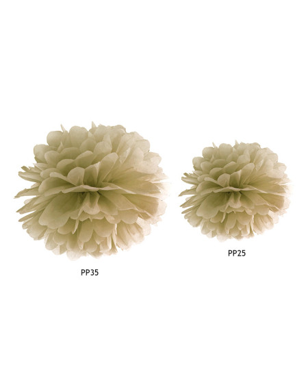 Pompon bibułowy, złoty, 35cm