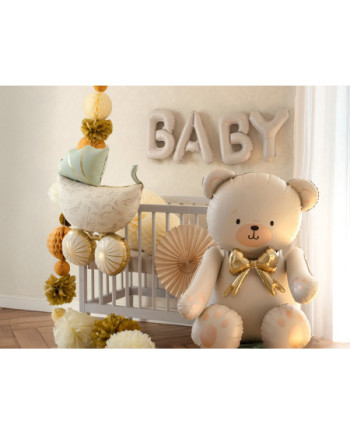 Balon foliowy Baby, 140x43 cm, beż