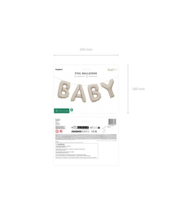 Balon foliowy Baby, 140x43 cm, beż
