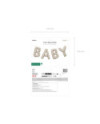Balon foliowy Baby, 140x43 cm, beż