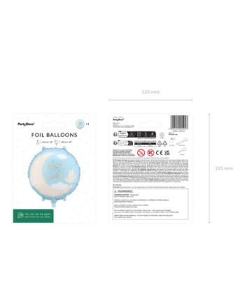 Balon foliowy pastylka ''Welcome Baby'', 35x35 cm, jasnoniebieski