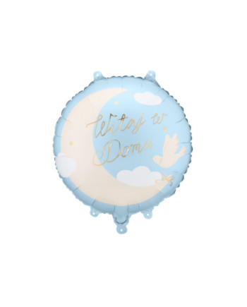 Balon foliowy pastylka ''Witaj w Domu'', 35x35 cm, jasnoniebieski