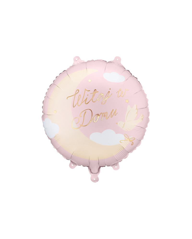 Balon foliowy pastylka ''Witaj w Domu'', 35x35 cm, jasnoróżowy
