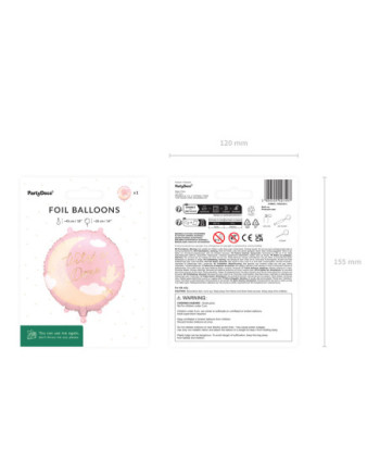 Balon foliowy pastylka ''Witaj w Domu'', 35x35 cm, jasnoróżowy