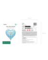 Balon foliowy serce ''Baby'', 35 cm, jasnoniebieski
