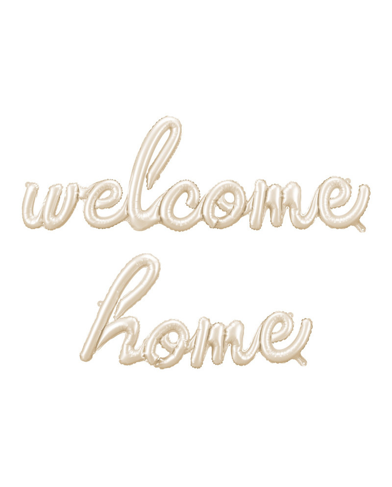 Balon foliowy Welcome Home, 335x71 cm, cappuccino