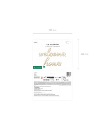 Balon foliowy Welcome Home, 335x71 cm, cappuccino