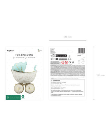 Balon foliowy Wózek, 67x96 cm, mix