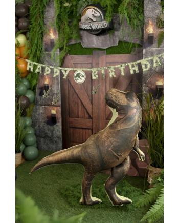 Balon foliowy Jurassic World T-Rex, 92x98 cm, brązowy