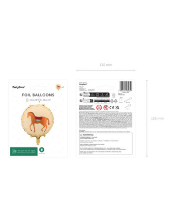 Balon foliowy Koń, 45 cm, mix