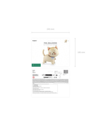 Balon foliowy Kotek na kółkach, 61x65 cm, mix