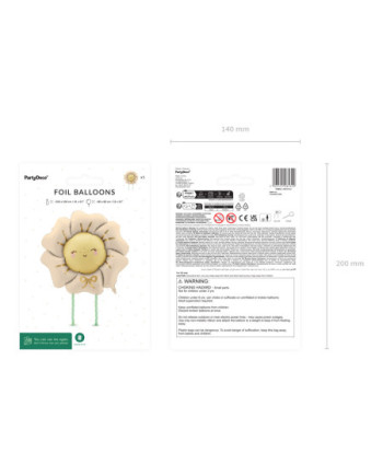 Balon foliowy Kwiatek, 104x104 cm, jasny beż