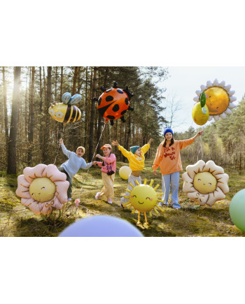 Balon foliowy Kwiatek, 104x104 cm, rumiany różowy