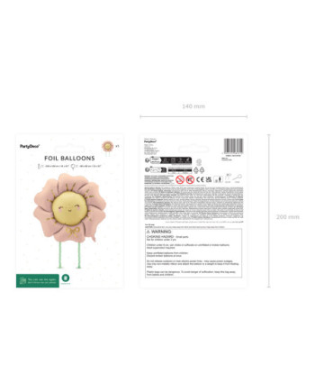 Balon foliowy Kwiatek, 104x104 cm, rumiany różowy