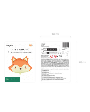 Balon foliowy Lis, 57x42 cm, mix