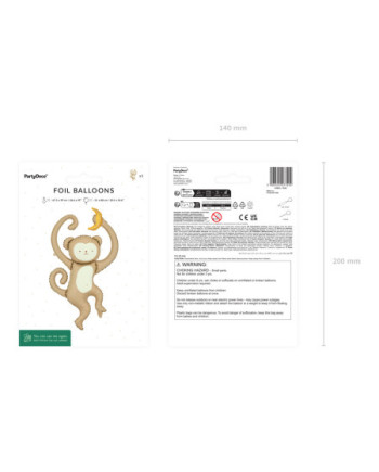 Balon foliowy Małpka, 51x88 cm, mix