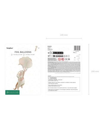 Balon foliowy Myszka z balonami, 44x104 cm, mix