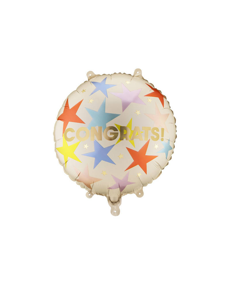 Balon foliowy pastylka Congrats, 35x35 cm, mix