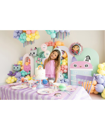 Balon foliowy pastylka z falbanką Koci Domek Gabi, 52x52 cm, mix