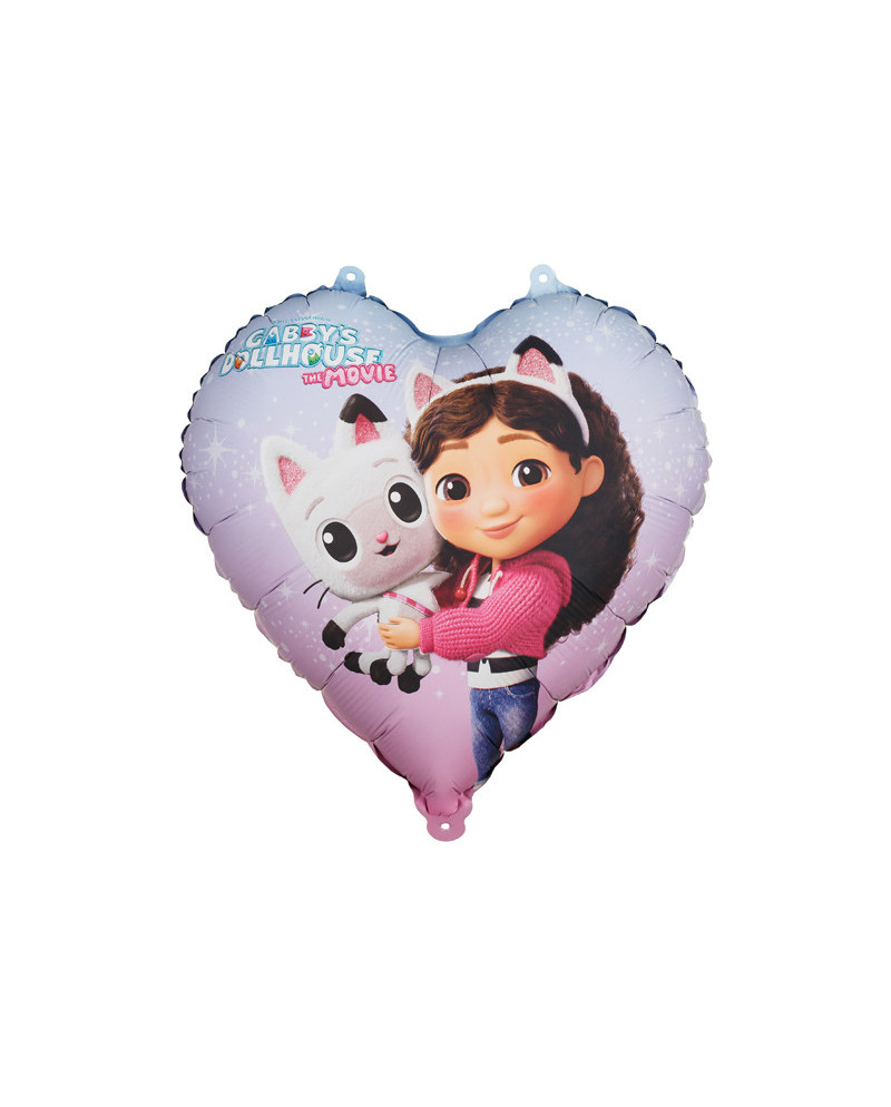 Balon foliowy serce Koci Domek Gabi, 35cm, mix