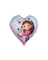 Balon foliowy serce Koci Domek Gabi, 35cm, mix